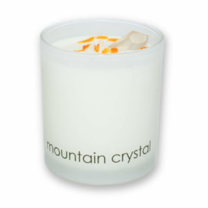 Mountain Crystal scented candle in a glass