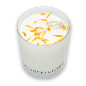 Mountain Crystal scented candle in a glass
